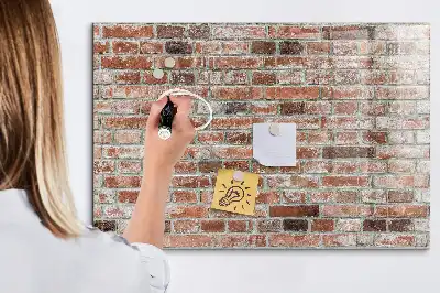 Magnettafel beschreibbar in Ziegelwandoptik