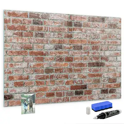Magnettafel beschreibbar in Ziegelwandoptik