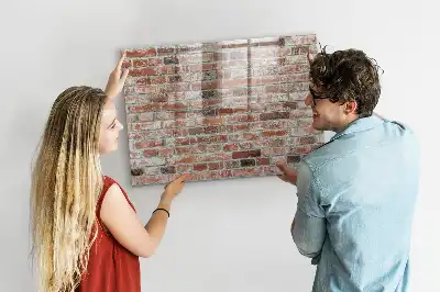 Magnettafel beschreibbar in Ziegelwandoptik