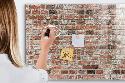 Magnettafel beschreibbar in Ziegelwandoptik