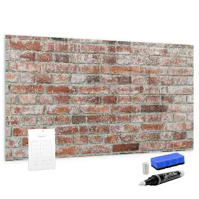 Magnettafel beschreibbar in Ziegelwandoptik