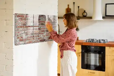 Magnettafel beschreibbar in Ziegelwandoptik