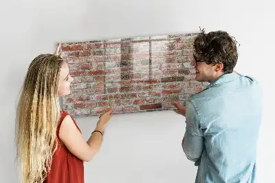 Magnettafel beschreibbar in Ziegelwandoptik