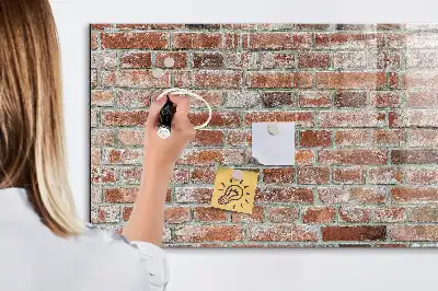 Magnettafel beschreibbar in Ziegelwandoptik