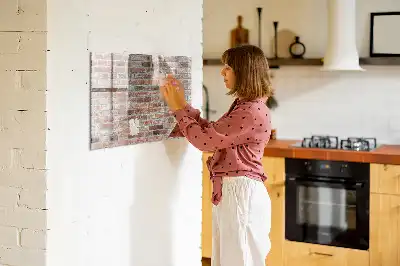 Magnettafel beschreibbar in Ziegelwandoptik