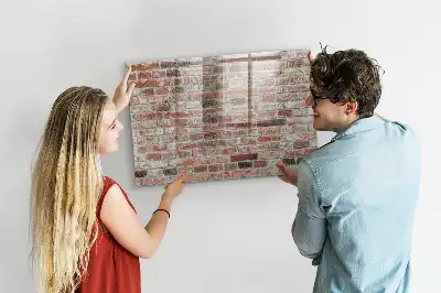 Magnettafel beschreibbar in Ziegelwandoptik