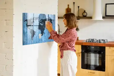 Weltkarte magnetisch und beschreibbar