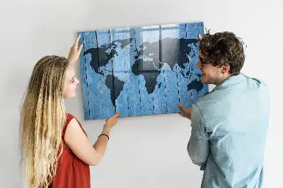 Weltkarte magnetisch und beschreibbar