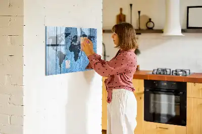 Weltkarte magnetisch und beschreibbar