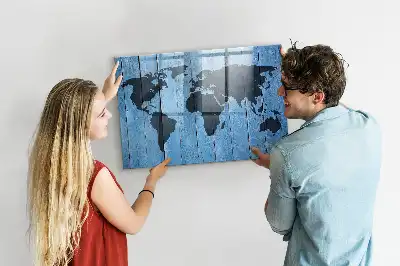 Weltkarte magnetisch und beschreibbar
