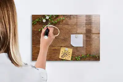 Beschreibbare Magnettafel für die Küche aus rustikalem Holz