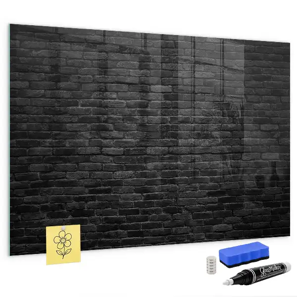 Magnettafel beschreibbar Motiv dunkle Ziegelwand