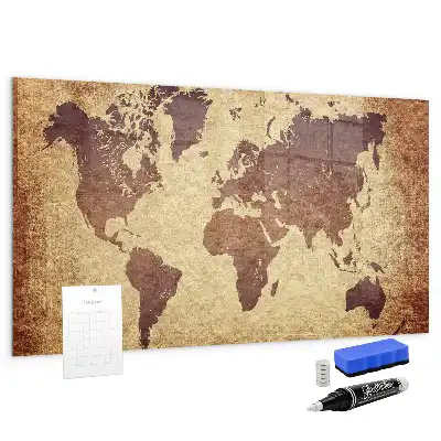 Beschreibbare Magnettafel für die Küche mit Motiv Alte Weltkarte