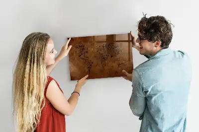 Beschreibbare Magnettafel für die Küche mit aufgedruckten Ländernamen