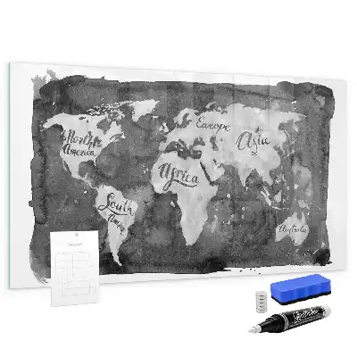 Retro-Weltkarte beschreibbare Magnettafel