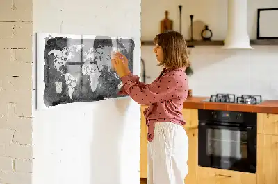 Retro-Weltkarte beschreibbare Magnettafel