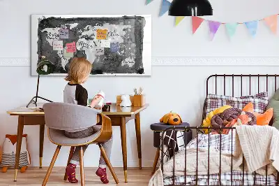 Retro-Weltkarte beschreibbare Magnettafel