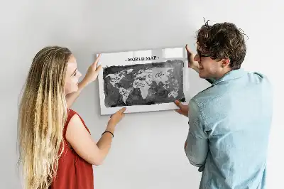Retro-Weltkarte beschreibbare Magnettafel