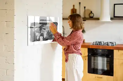 Retro-Weltkarte beschreibbare Magnettafel