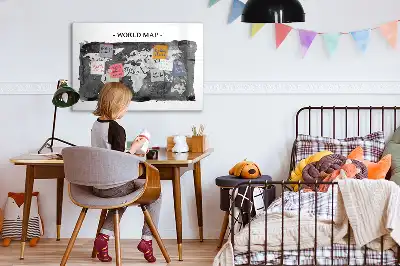 Retro-Weltkarte beschreibbare Magnettafel