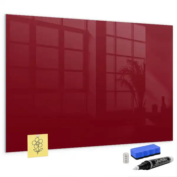 Magnettafel beschreibbar in der Farbe Bordeaux