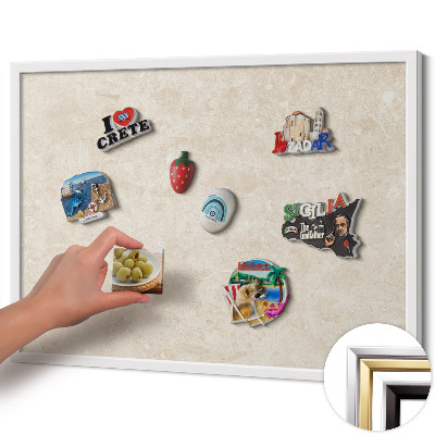 Magnettafel mit weißem Rahmen Eleganter heller Stein