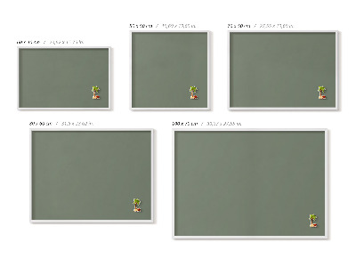 Magnettafel mit weißem Rahmen Farbe Olivgrün