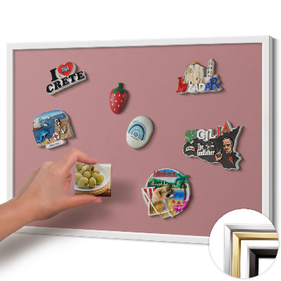 Magnettafel mit weißem Rahmen Farbe Pastellrosa