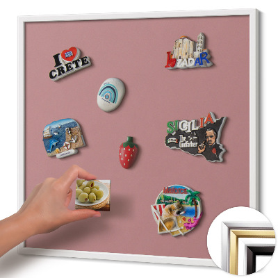 Magnettafel mit weißem Rahmen Farbe Pastellrosa