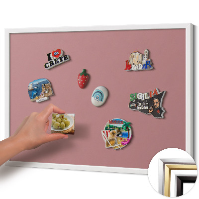 Magnettafel mit weißem Rahmen Farbe Pastellrosa