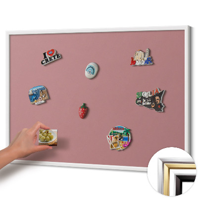 Magnettafel mit weißem Rahmen Farbe Pastellrosa