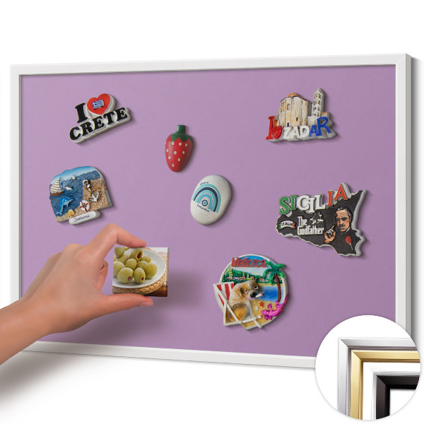 Magnettafel mit weißem Rahmen Farbe Pastellviolett