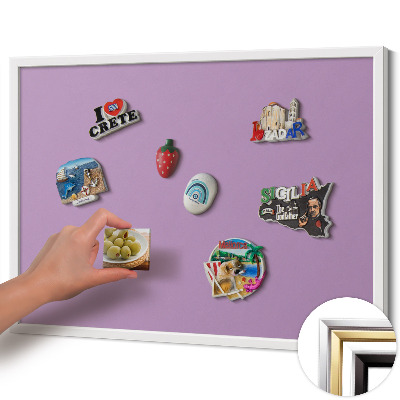 Magnettafel mit weißem Rahmen Farbe Pastellviolett