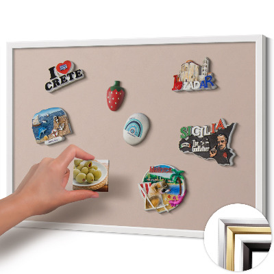 Magnettafel mit weißem Rahmen Farbe Puderrosa-Beige