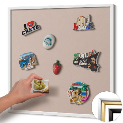 Magnettafel mit weißem Rahmen Farbe Puderrosa-Beige