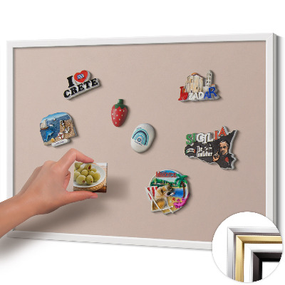Magnettafel mit weißem Rahmen Farbe Puderrosa-Beige