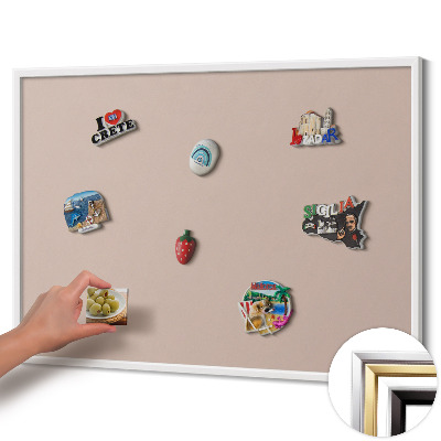 Magnettafel mit weißem Rahmen Farbe Puderrosa-Beige