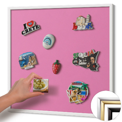 Magnettafel mit weißem Rahmen Farbe Rosa