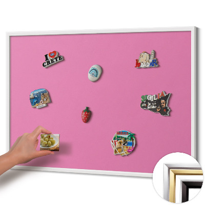 Magnettafel mit weißem Rahmen Farbe Rosa