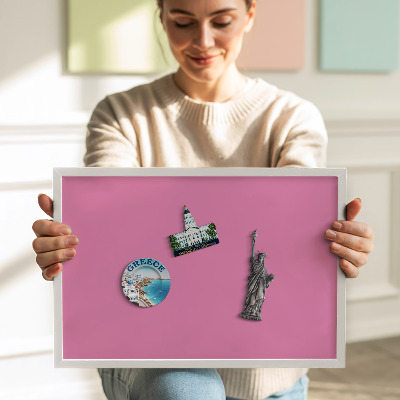 Magnettafel mit weißem Rahmen Farbe Rosa