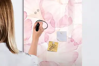 Beschreibbare Magnettafel mit Aquarell-Blütenblätter-Motiv