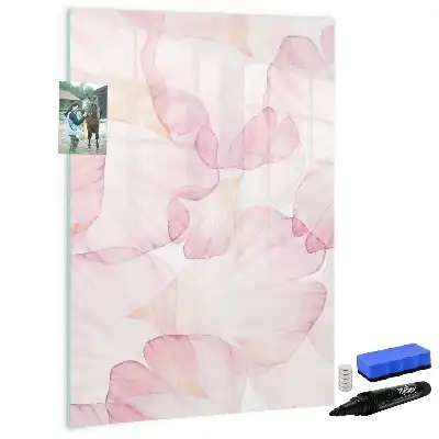 Beschreibbare Magnettafel mit Aquarell-Blütenblätter-Motiv