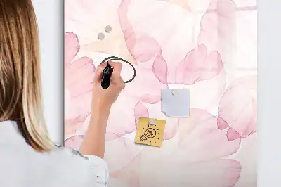 Beschreibbare Magnettafel mit Aquarell-Blütenblätter-Motiv