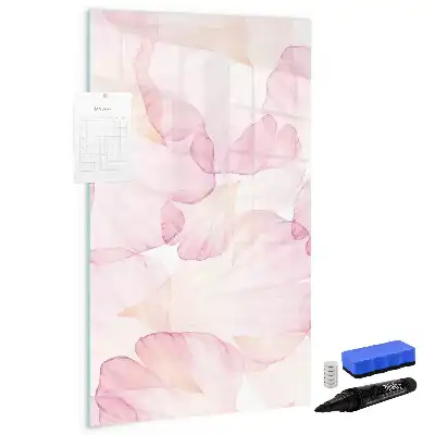 Beschreibbare Magnettafel mit Aquarell-Blütenblätter-Motiv