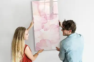 Beschreibbare Magnettafel mit Aquarell-Blütenblätter-Motiv