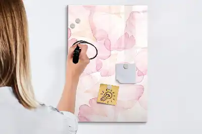 Beschreibbare Magnettafel mit Aquarell-Blütenblätter-Motiv