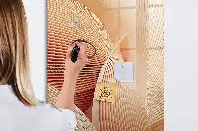 Magnettafel beschreibbar mit abstraktem Wellenmuster
