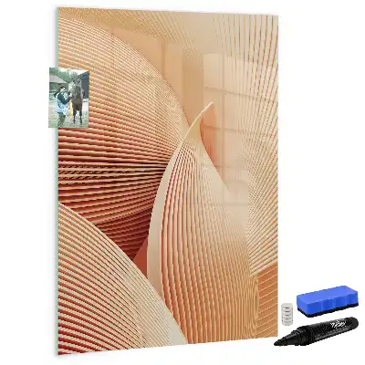 Magnettafel beschreibbar mit abstraktem Wellenmuster