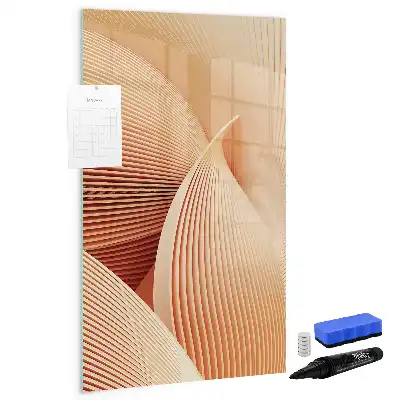 Magnettafel beschreibbar mit abstraktem Wellenmuster