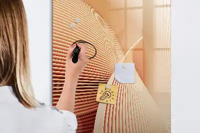 Magnettafel beschreibbar mit abstraktem Wellenmuster